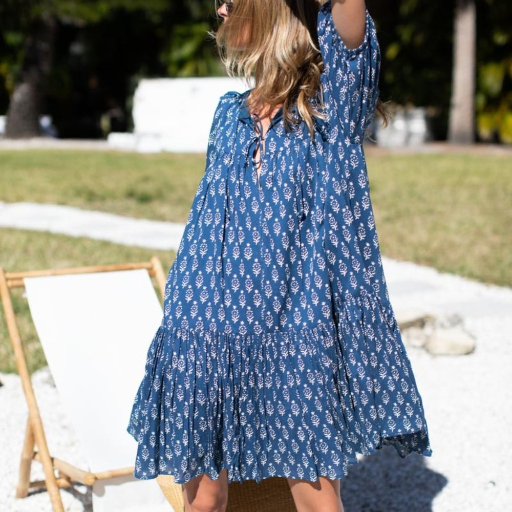 Emerson Fry Blue Printed Mini Dress